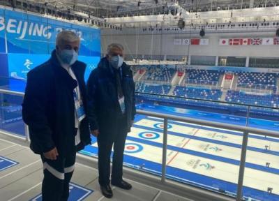 المپیک زمستانی 2022، بازدید سجادی و صالحی امیری از سالن مسابقات کرلینگ و هاکی روی یخ